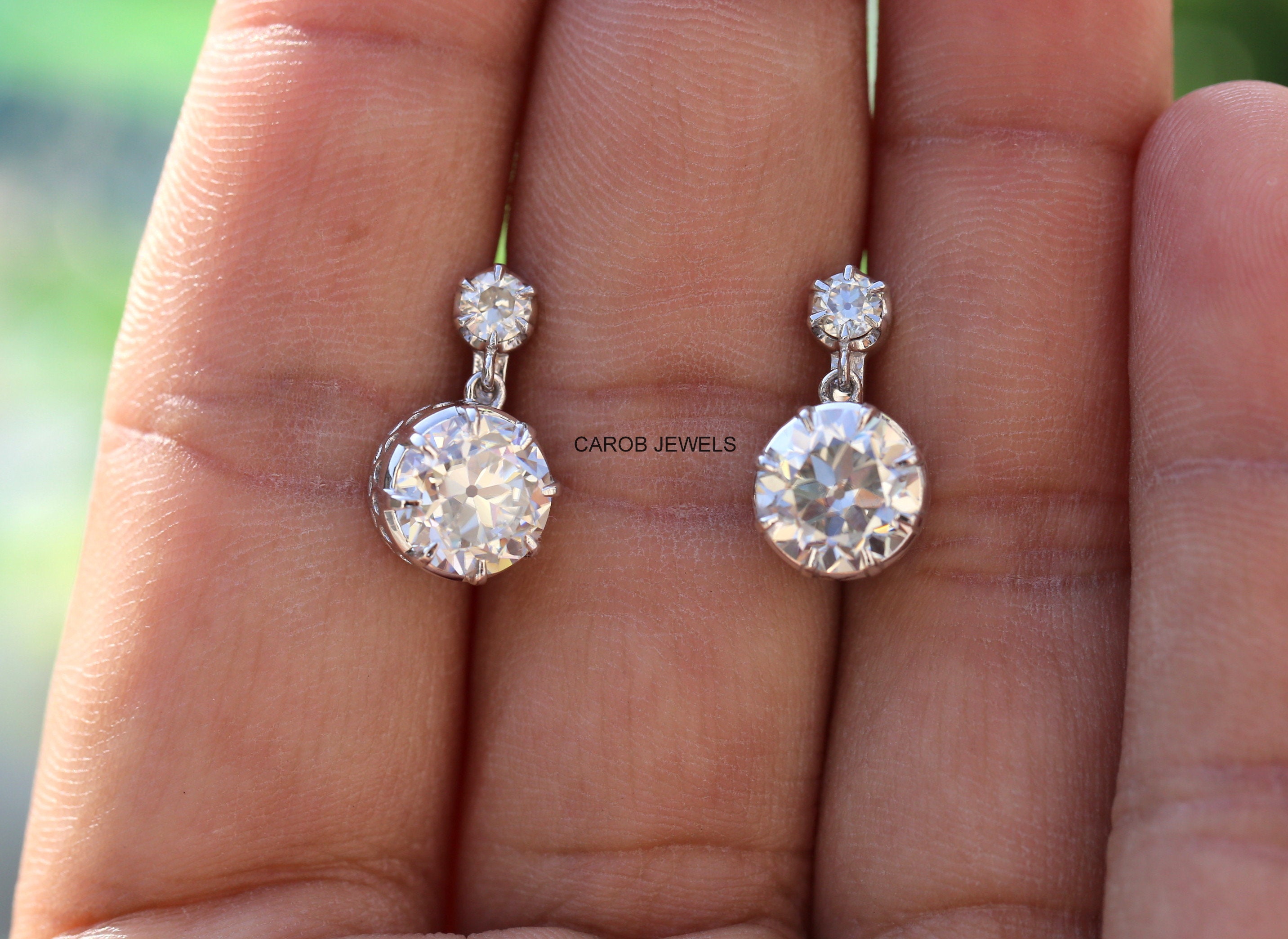 Moissanite Diamond Earring 5 CTW OEC Moissanite Dangle Etsy