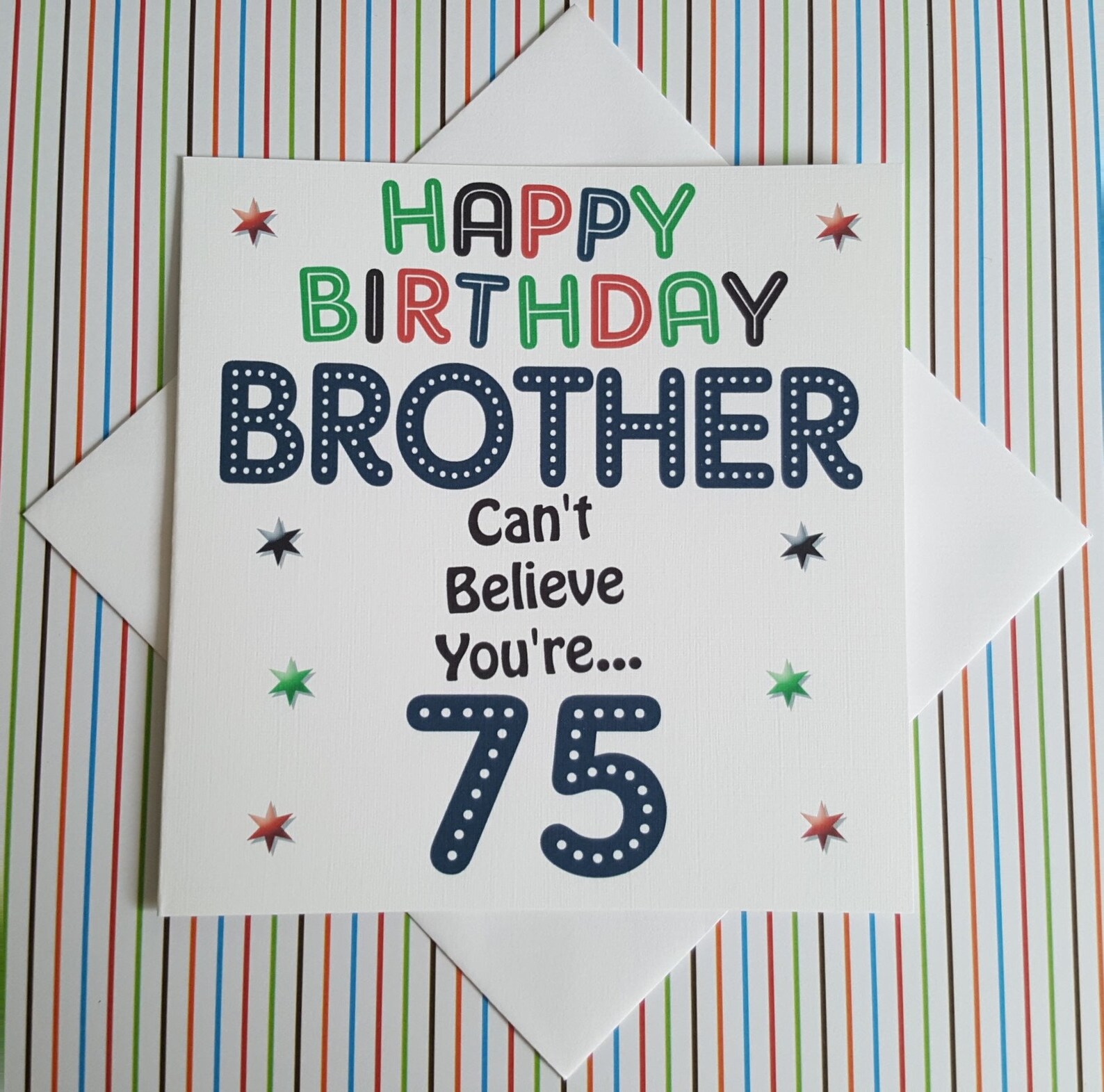 Happy Birthday Brother Can't Believe You're 75 Card - Etsy