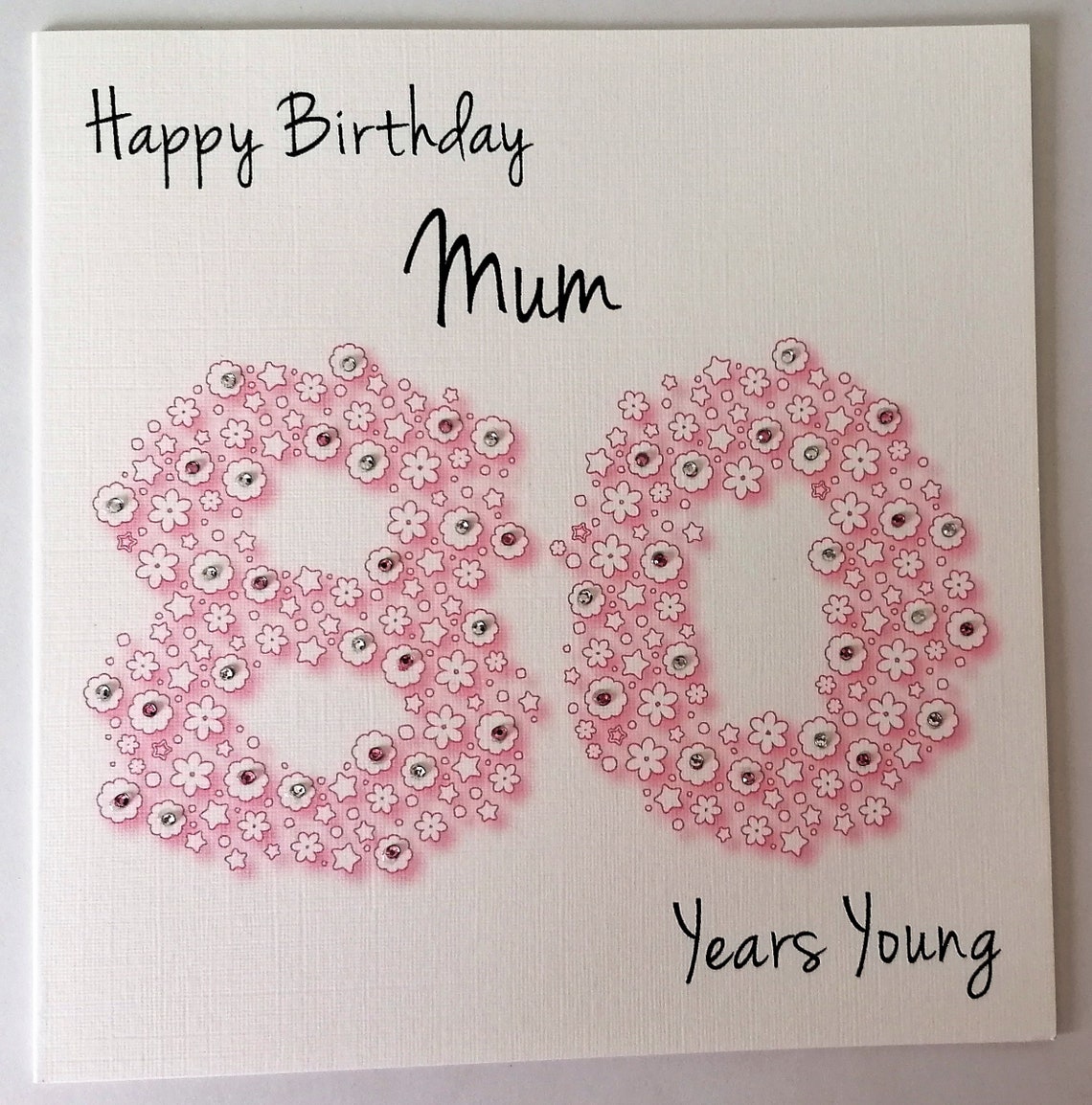 Happy 80th Birthday Mum Card Etsy Uk 