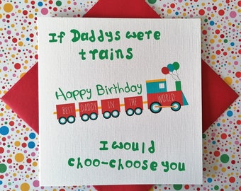 Happy Birthday Daddy Train Card