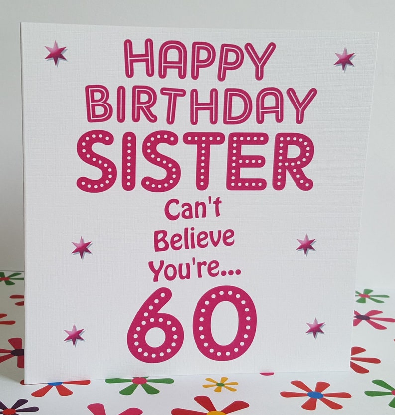 Happy 60th Birthday Sister Etsy