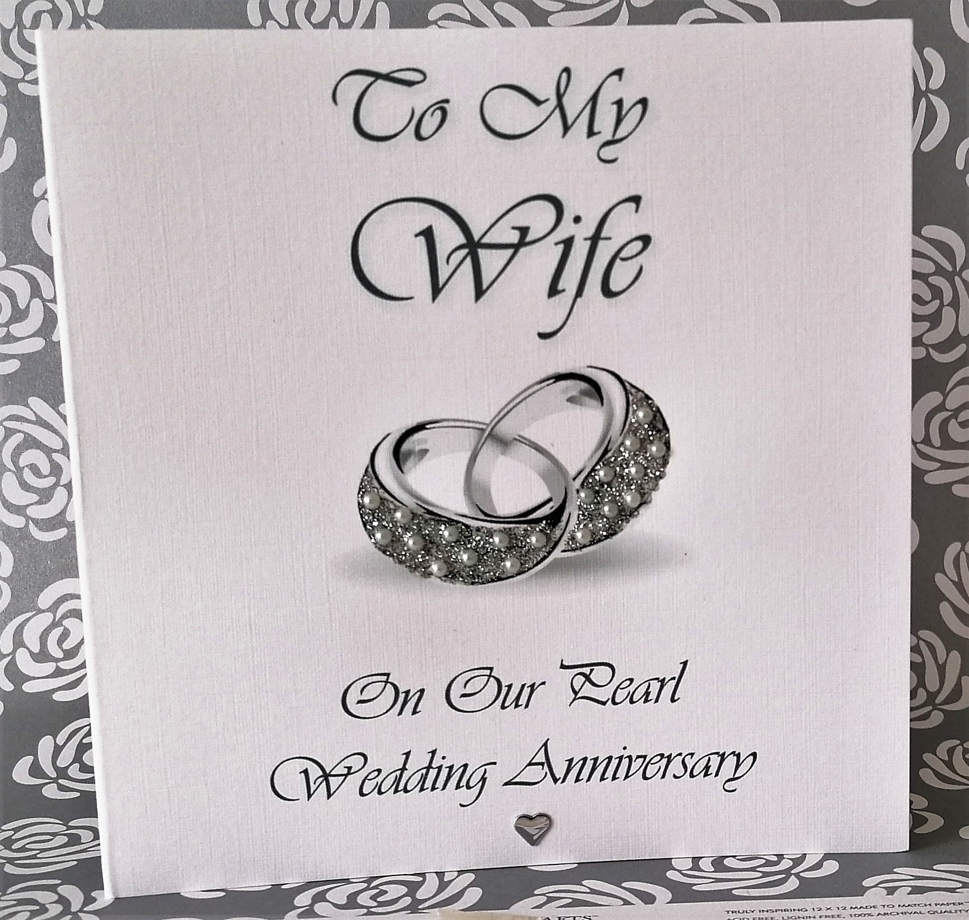 Happy Pearl Wedding Anniversary to My Wife Card Etsy