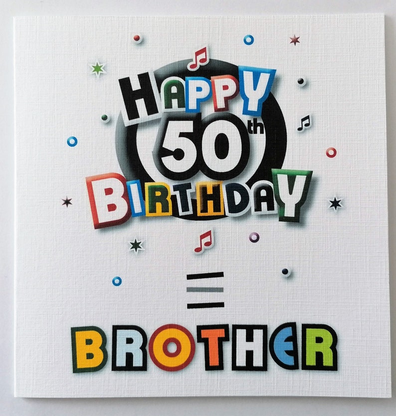 Brother 50th Happy Birthday Card Etsy — free download