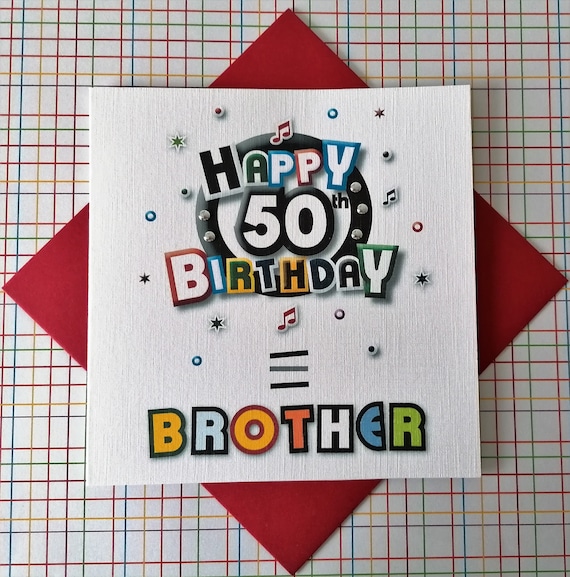 Brother 50th Happy Birthday Card Etsy
