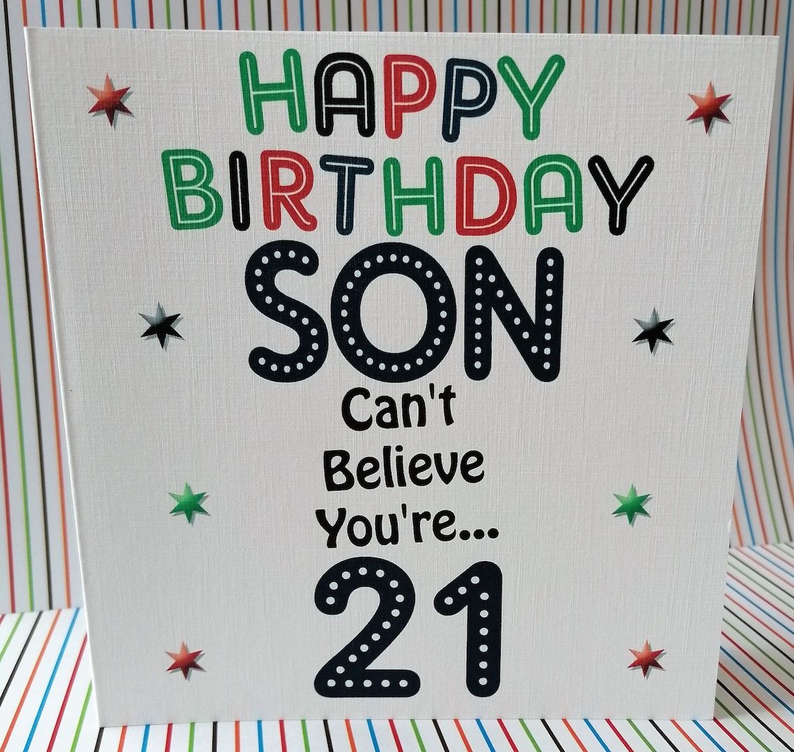 Happy 21st Birthday Son Birthday Card Etsy UK