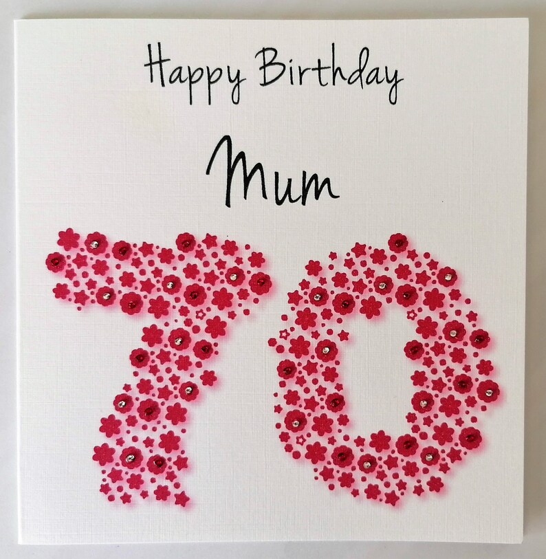 Happy 70th Birthday Mum Card - Etsy
