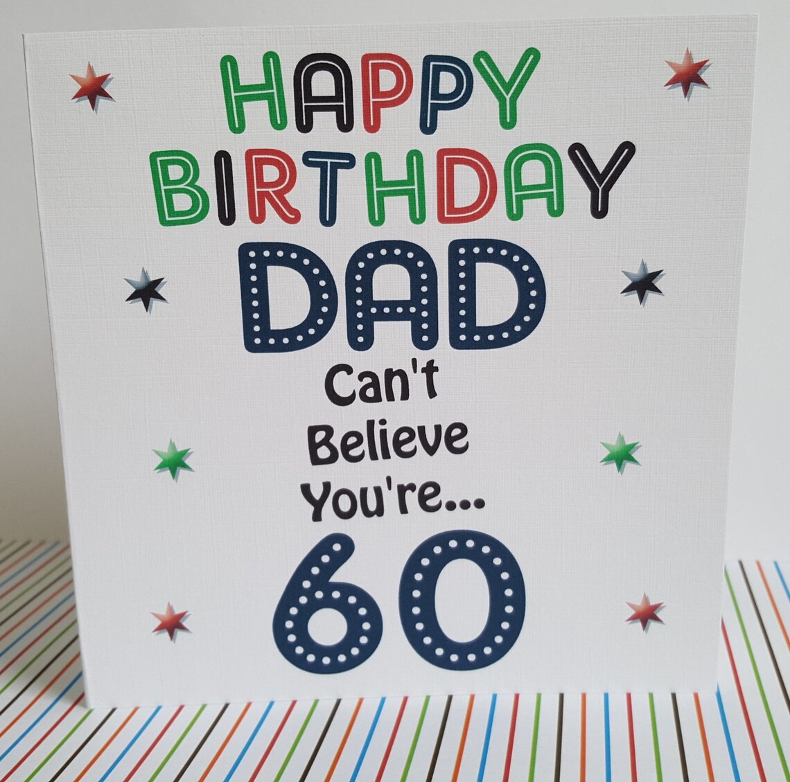 Dad 60th Happy Birthday Card Stars Can't Believe Etsy