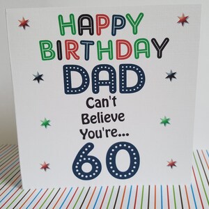 Dad 60th Happy Birthday Card Stars Can't Believe You're 60 image 3