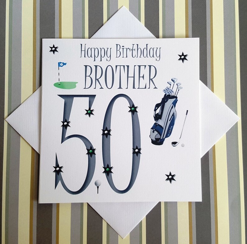 Mon Frere 50e Joyeux Anniversaire Golf Carte Etsy Mon Frere 50e Joyeux Anniversaire Golf Carte Etsy