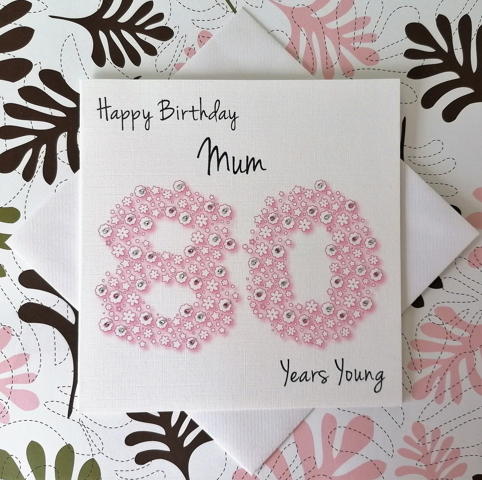 Happy 80th Birthday Mum Card Etsy UK