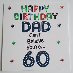 Dad 60th Happy Birthday Card Stars Can't Believe You're 60 image 2