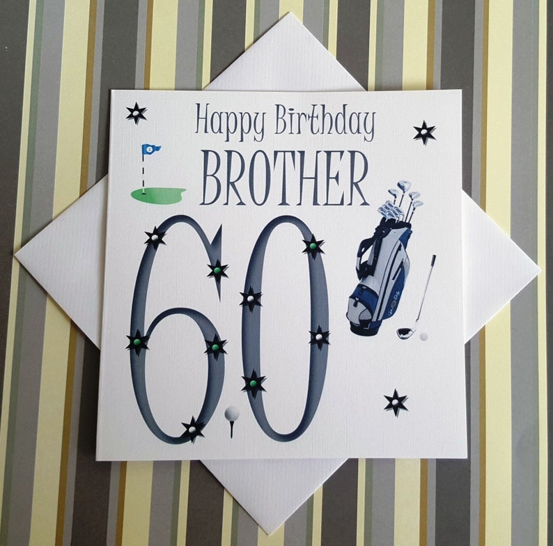 Brother 60th Happy Birthday Golf Card | Etsy