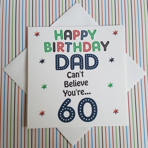 Dad 60th Happy Birthday Card Stars Can't Believe You're 60 image 1