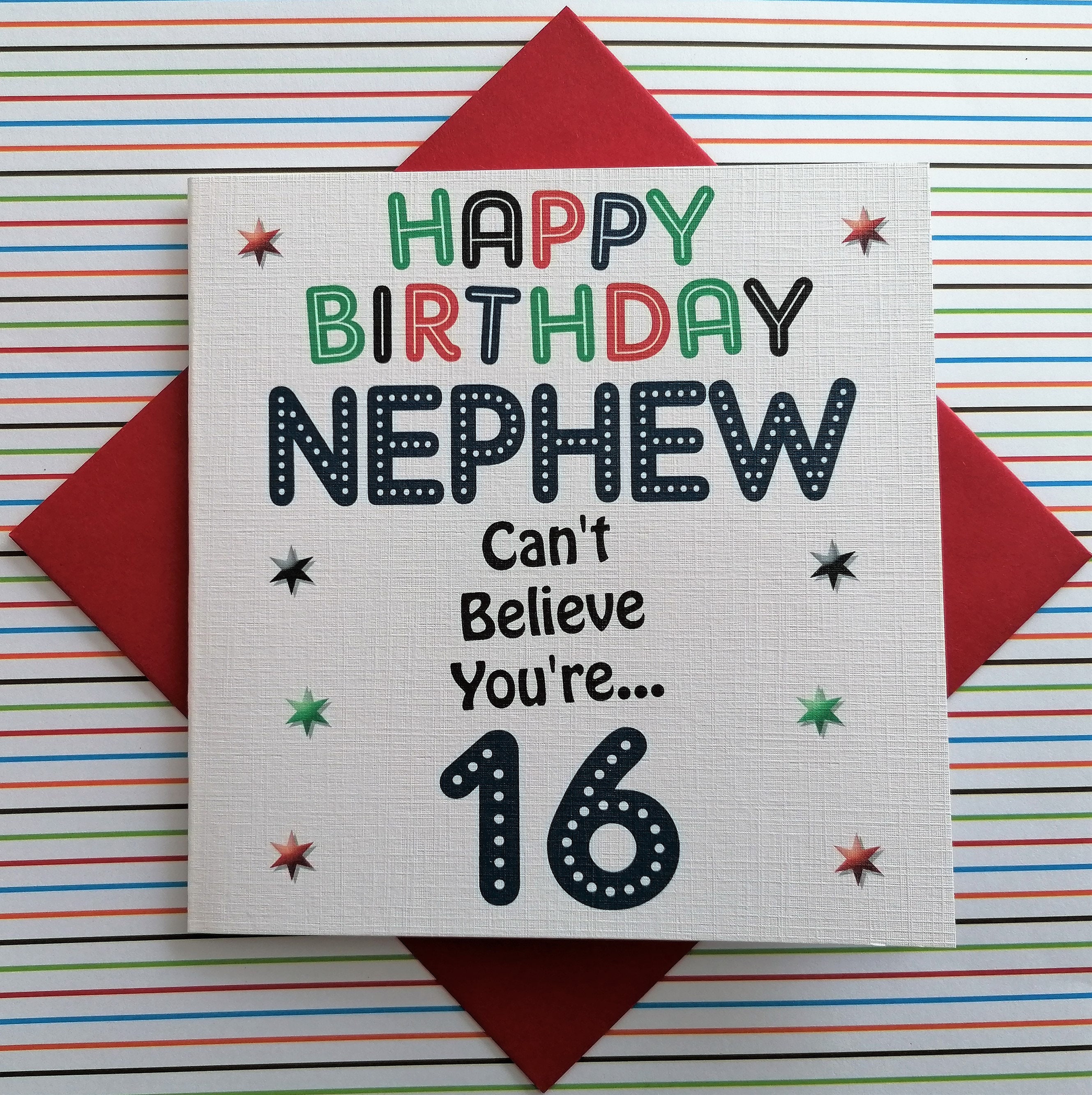 Nephew 16th Happy Birthday Card Cant Believe Youre Etsy Uk