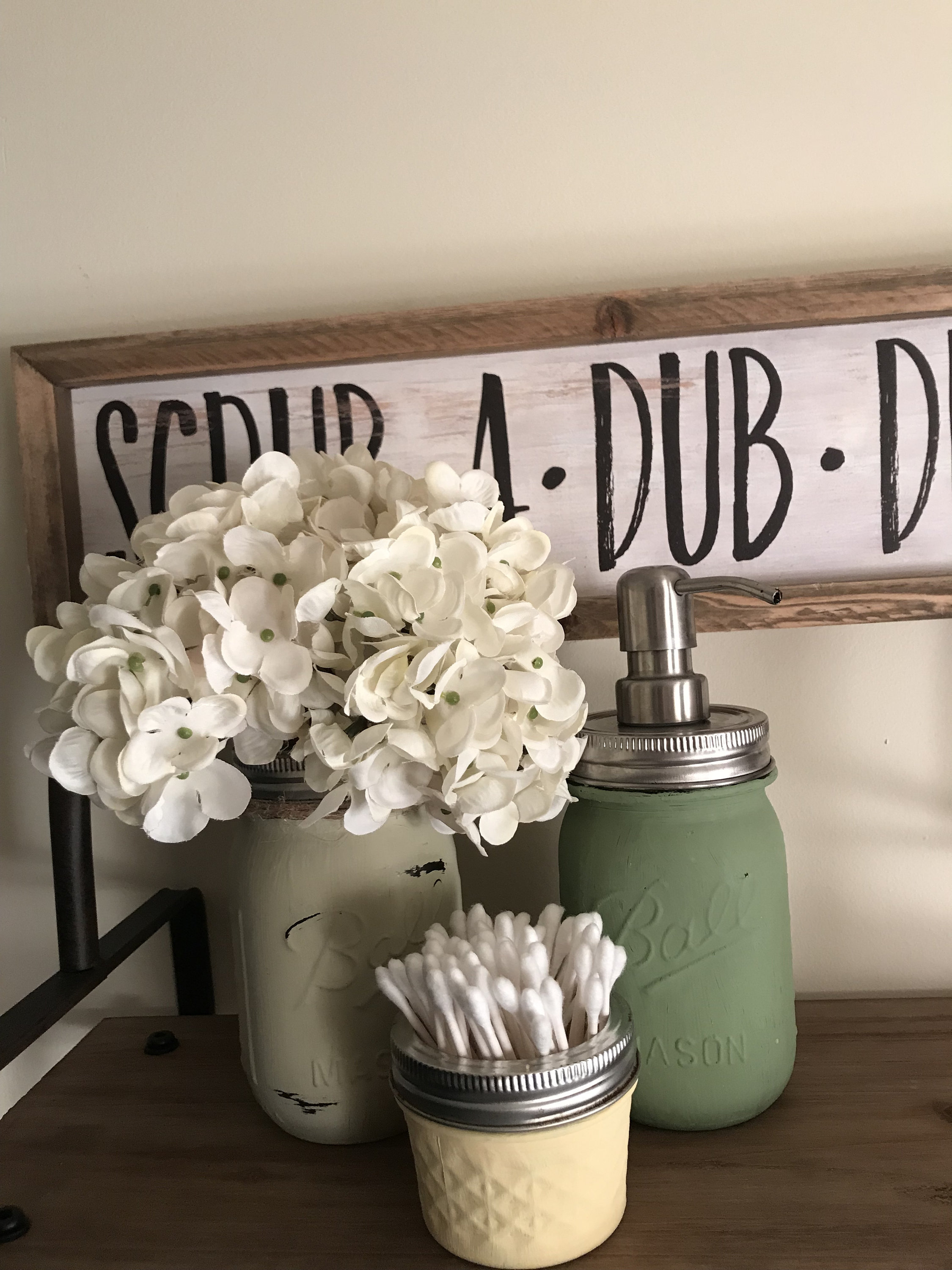 Bathroom Mason jar decor Etsy