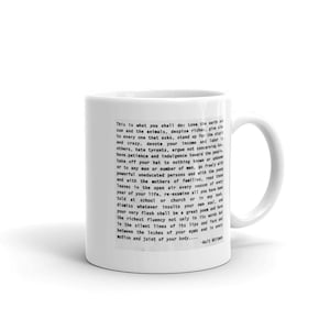 Walt Whitman “Leaves of Grass” Quote Mug | Ceramic Coffee & Tea Cup