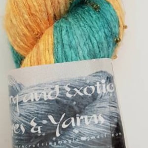 100% Silk Yarn with Beads