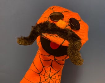 Halloween Moustache Guy Sock Puppet