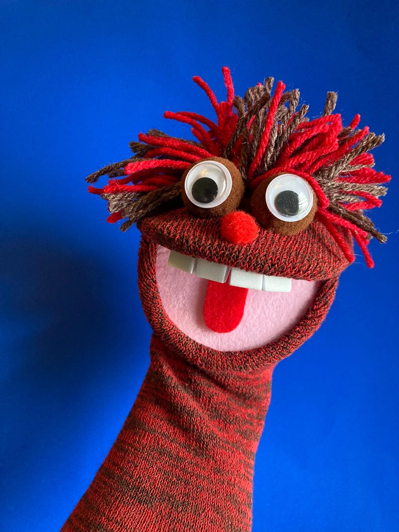 Sock Puppet Tooth Red Heather Sock Puppet - Etsy