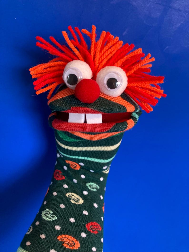 Sock Puppet Tooth Clowning Around Sock Puppet Hand Puppet - Etsy