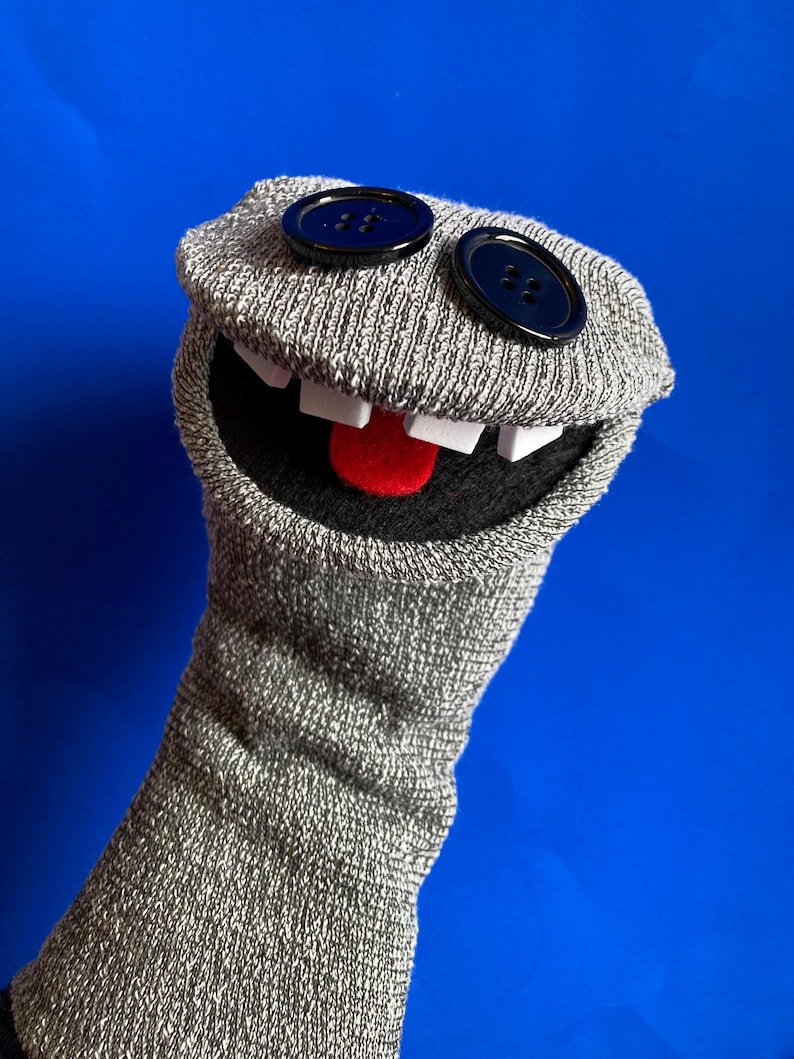 Sock Puppet Tooth Old School Grey Sock Puppet Hand Puppet - Etsy