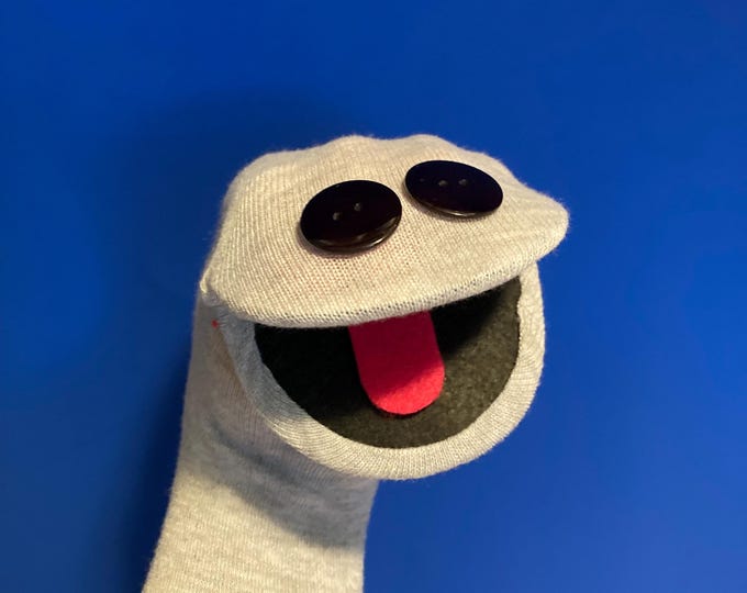 Old School Light Grey Sock Puppet - Etsy