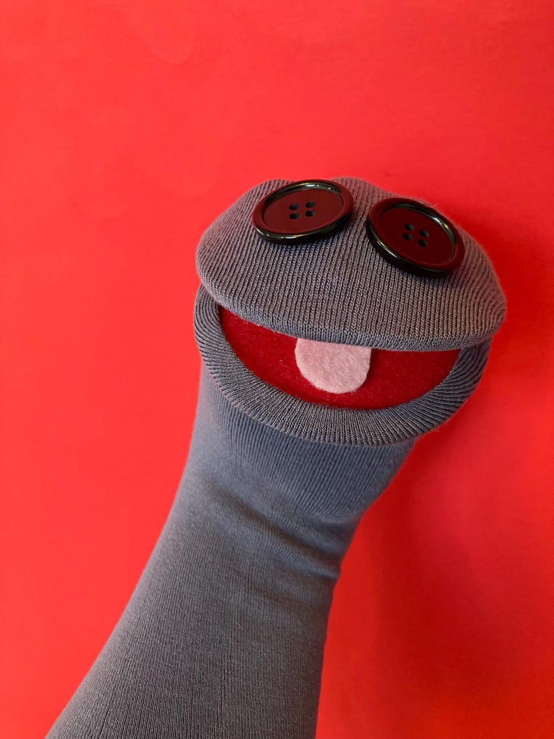 Sock Puppet Tooth Old School Grey Sock Puppet Hand Puppet - Etsy