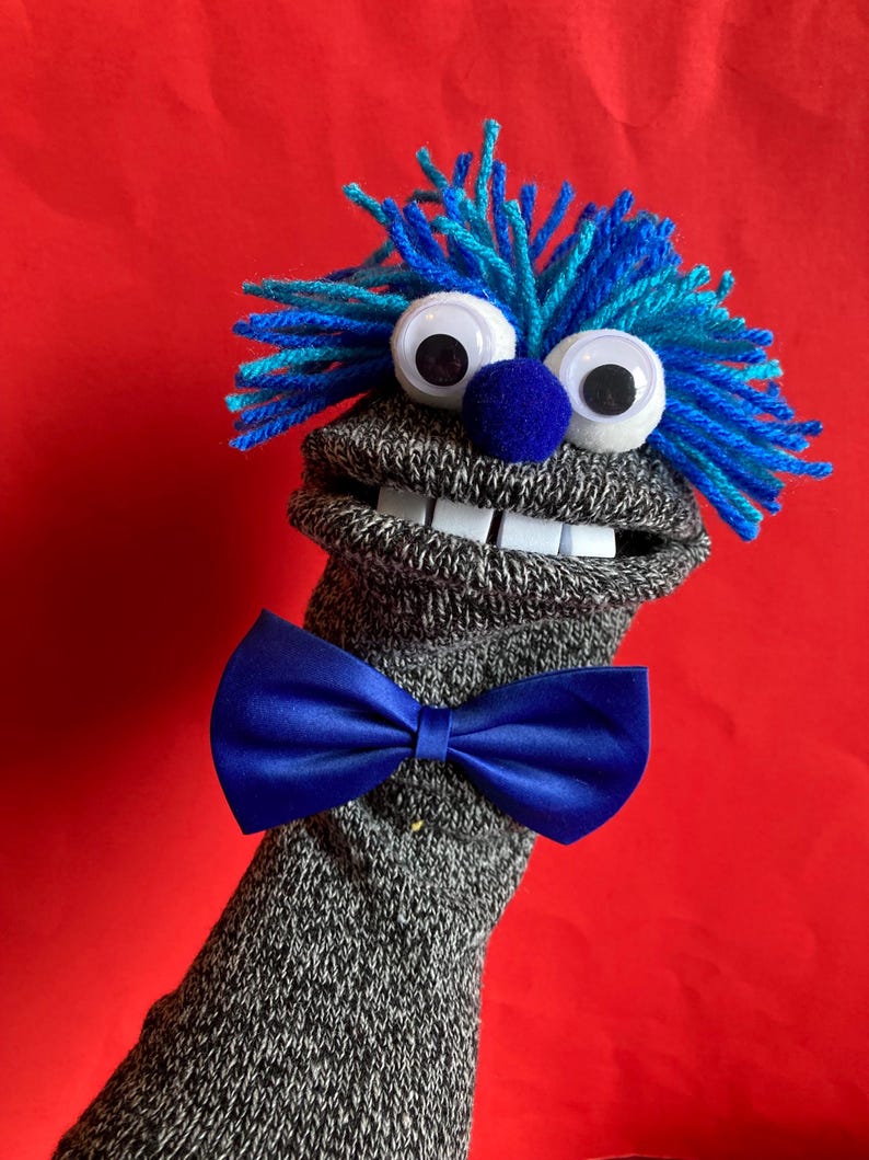 Sock Puppet Tooth Bow Tie Guy Sock Puppet - Etsy