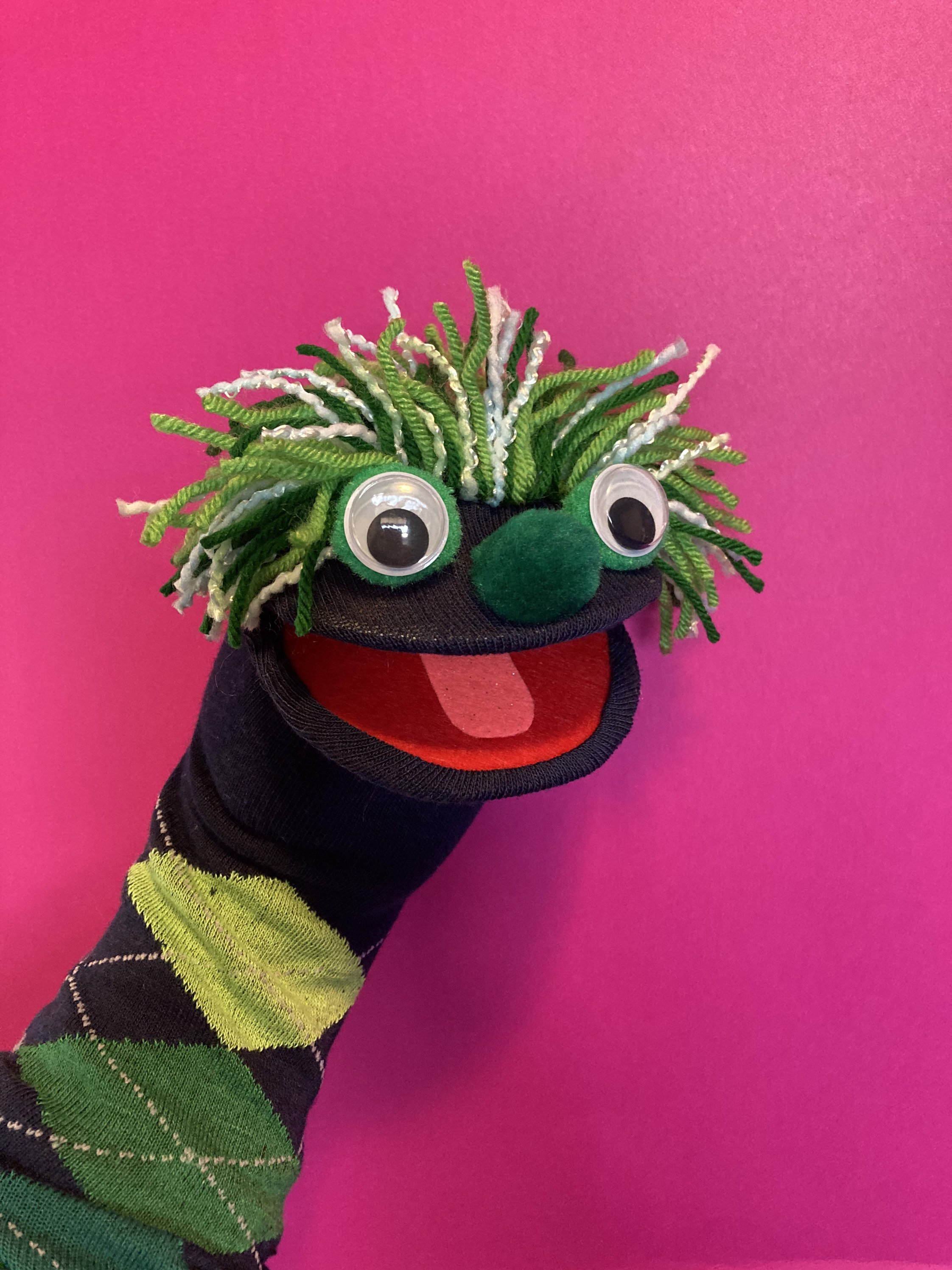 Gladly Green Sock Puppet.