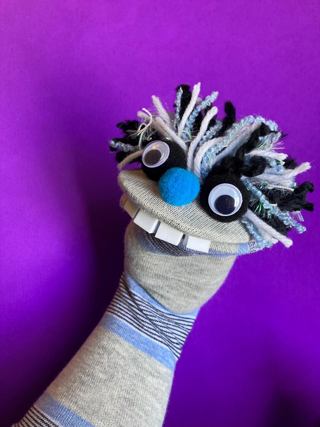 Overbite Striped Guy Sock Puppet - Etsy