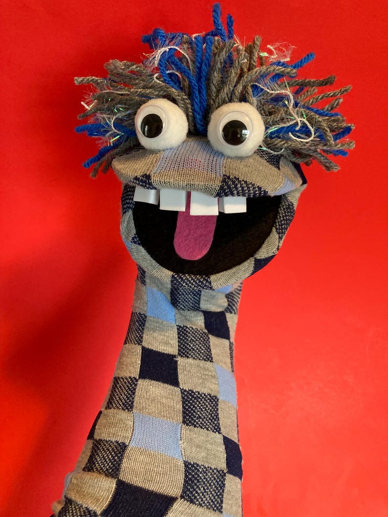 Sock Puppet Tooth Squares in Blue Sock Puppet - Etsy