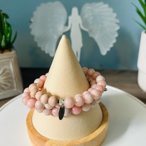 Rosa afrikansk opalkristall ädelsten eterisk olja aromaterapi armband