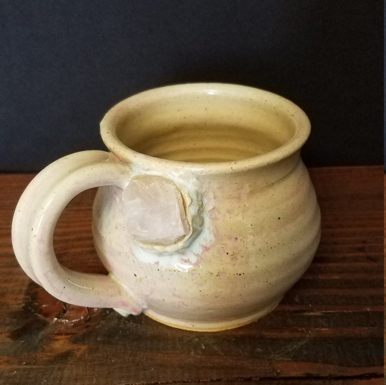 Rose Quartz Mug Coffee Mug Meraki. Crystal Mug Handmade Tea Mug