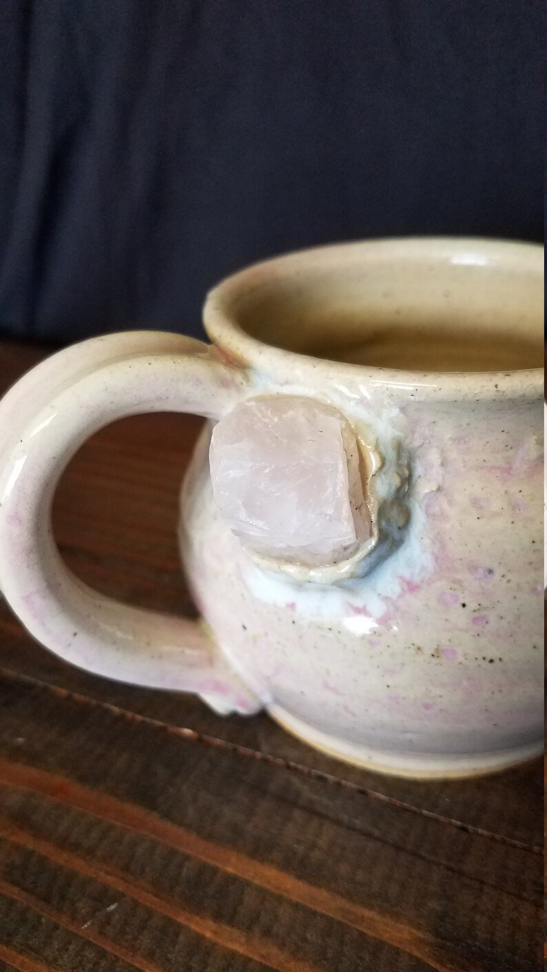 Rose Quartz Mug Coffee Mug Meraki. Crystal Mug Handmade Tea Mug