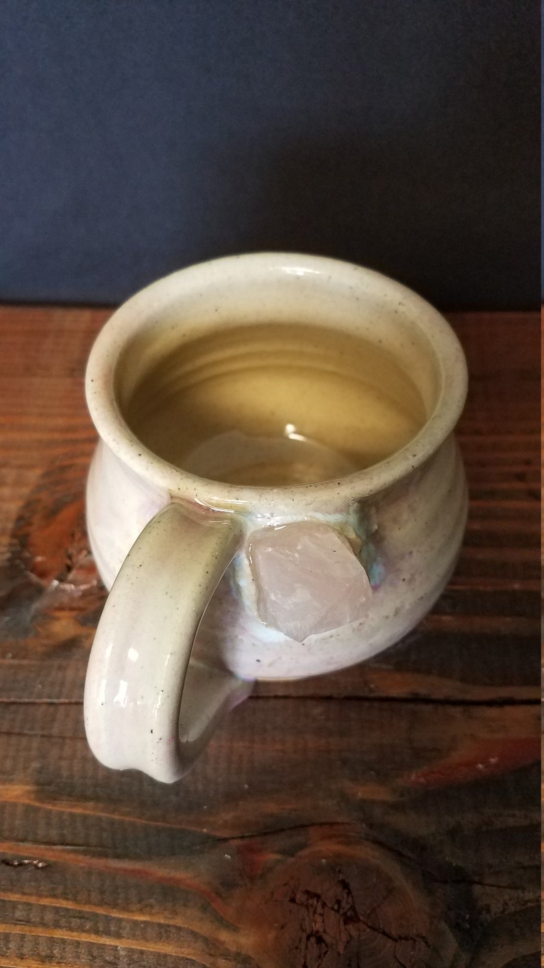 Rose Quartz Mug Coffee Mug Meraki. Crystal Mug Handmade Tea Mug