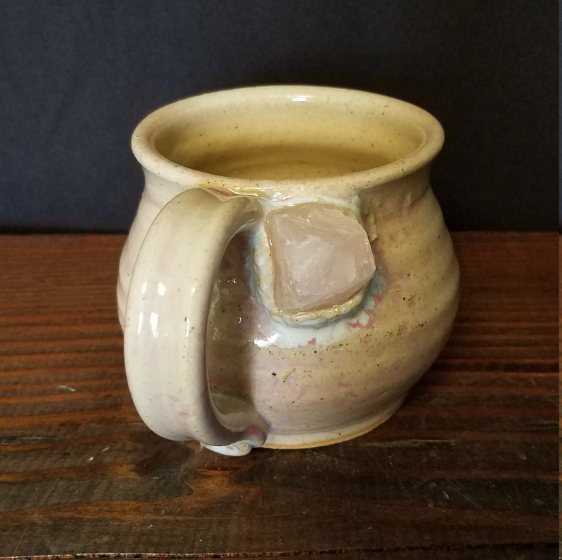 Rose Quartz Mug Coffee Mug Meraki. Crystal Mug Handmade Tea Mug