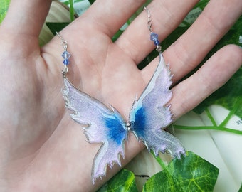 Fairy wing earrings green resin resin degraded transparent Fairy wing earrings green transparent gradient resin