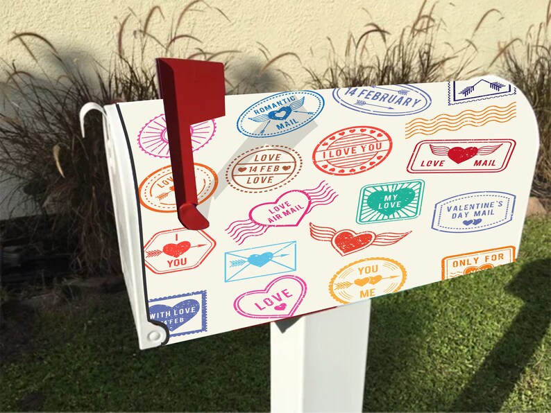 Valentine's Day Postage Themed Mailbox Cover Etsy UK