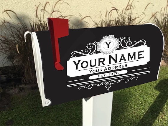 Custom Magnetic Mailbox Wrap — Personalized With Your Name & Address (Green)