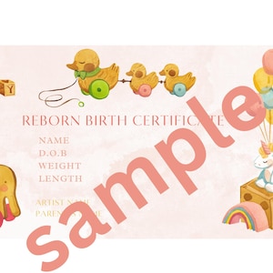 Geboorteakte reborn babypop - speelgoed direct downloaden