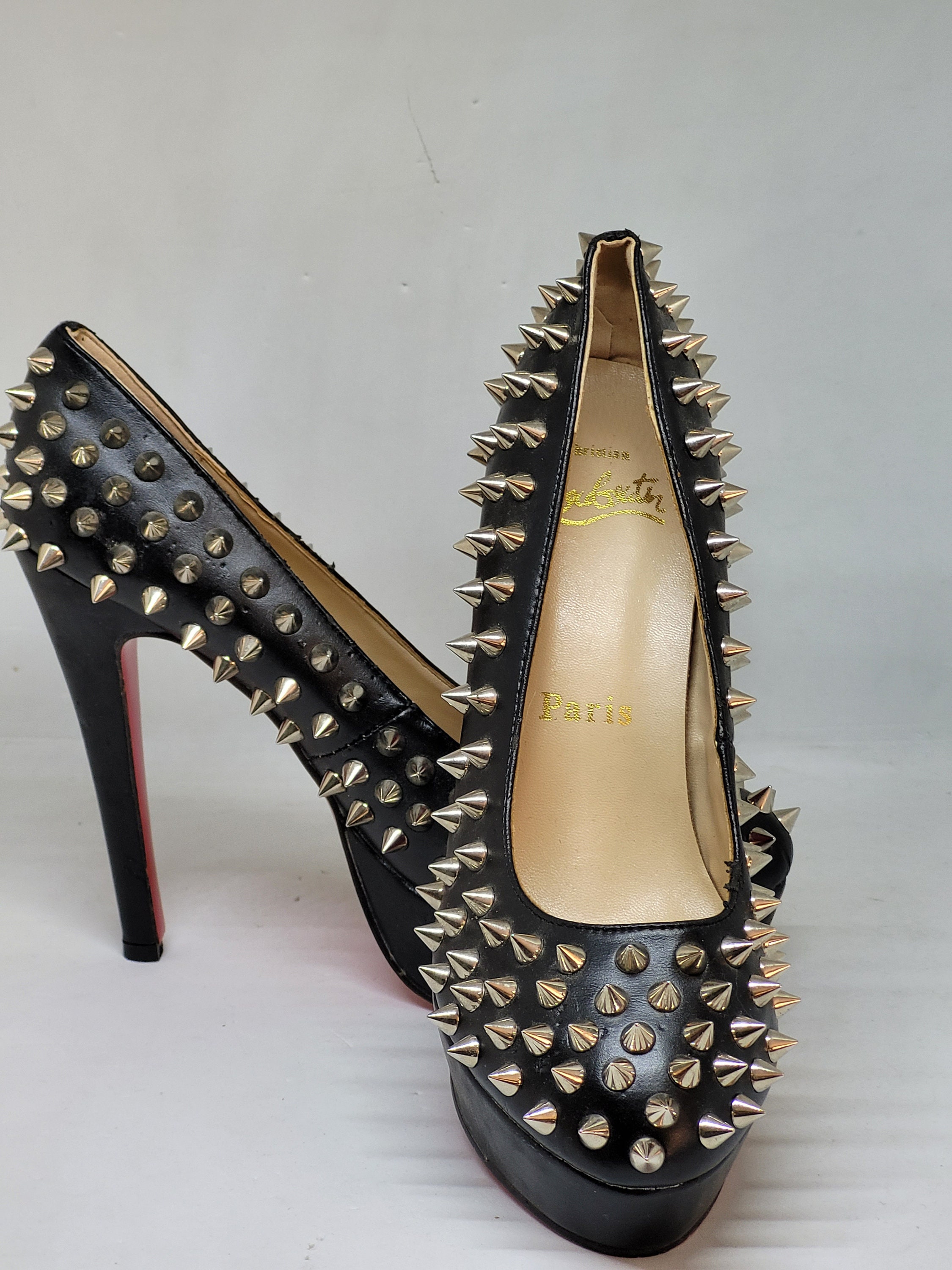Black High Heel Shoes Spikes Studs Stock Photo 405541129 | Shutterstock