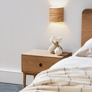READY to SHIP Diffused UL Listed wall sconce — wood wall sconce — wood lamp — wall lamp — light fixture, bedside lamp, wall sconce light