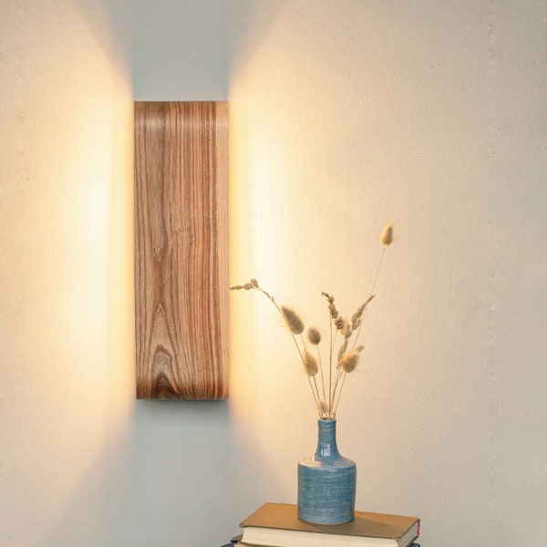 Wood wall mounted light fixture — wood wall sconce — linear wall lamp — light fixture — bedside lamp — wall sconce light — rustic modern