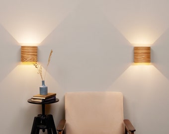 2 Sconces Set 2 Wall Lamps Set Curved Plywood Wood Wall Sconces