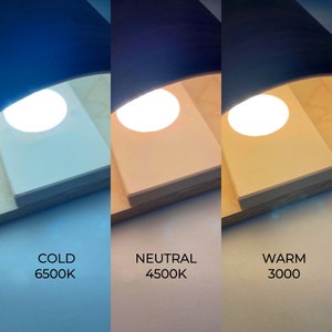 You can choose on a remote one of the 3 color temperature options