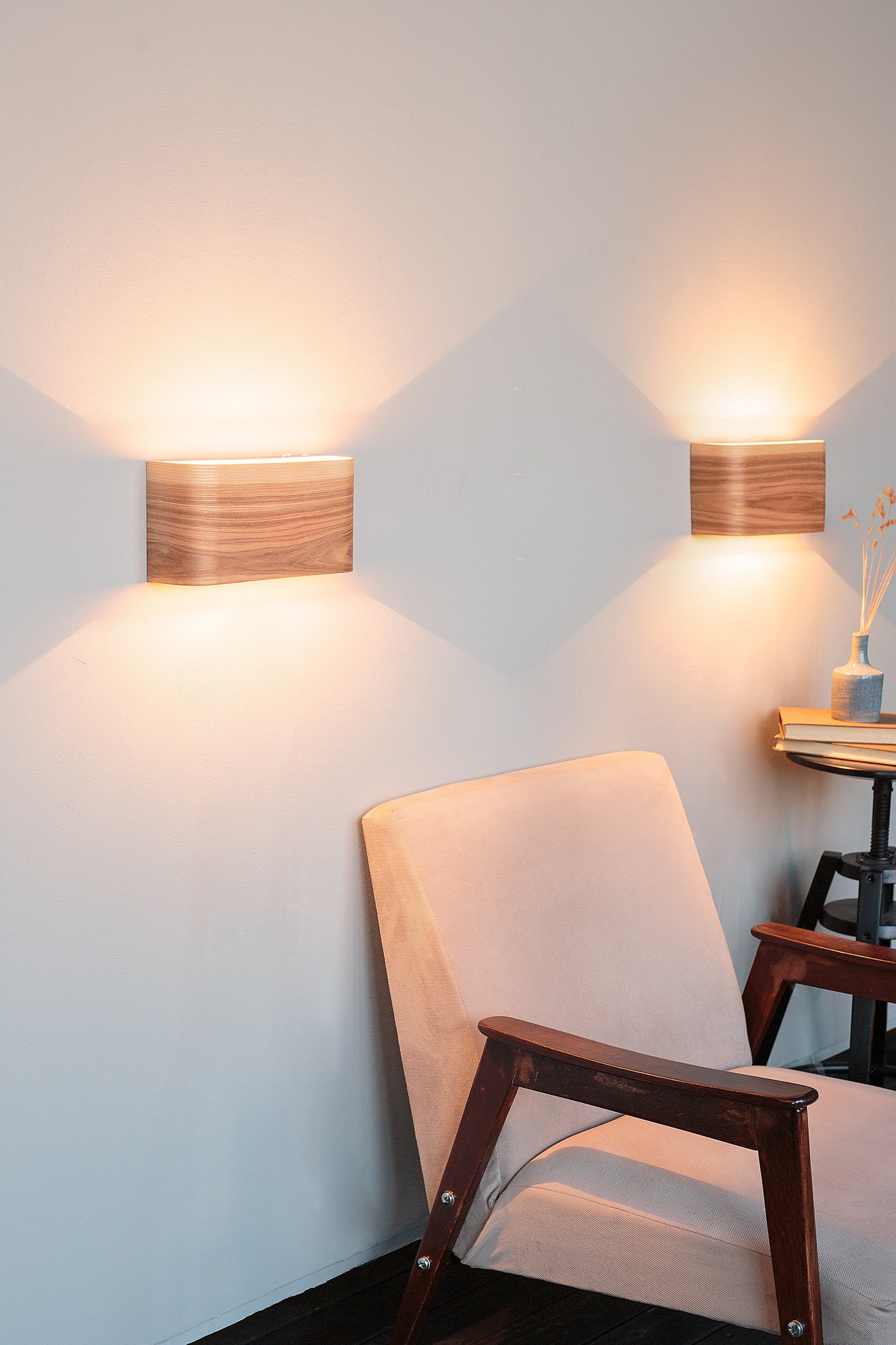 2 Sconces Set Wood Wall Sconces Wall Lamps Light Etsy