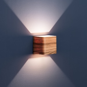 READY to SHIP Wood sconce — dimmable led wall sconce — wood wall lamp — bedroom wall light fixture — bedside lamp — wall sconce light modern