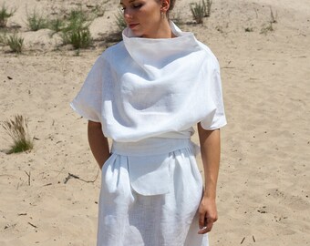 White Linen Dress - Etsy