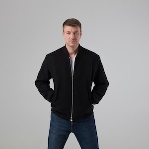 Bomber jacket men, Wool bomber jacket, Fall clothing men, Zip up jacket men, Mens winter coat, Short coat men, Winter padded jacket men