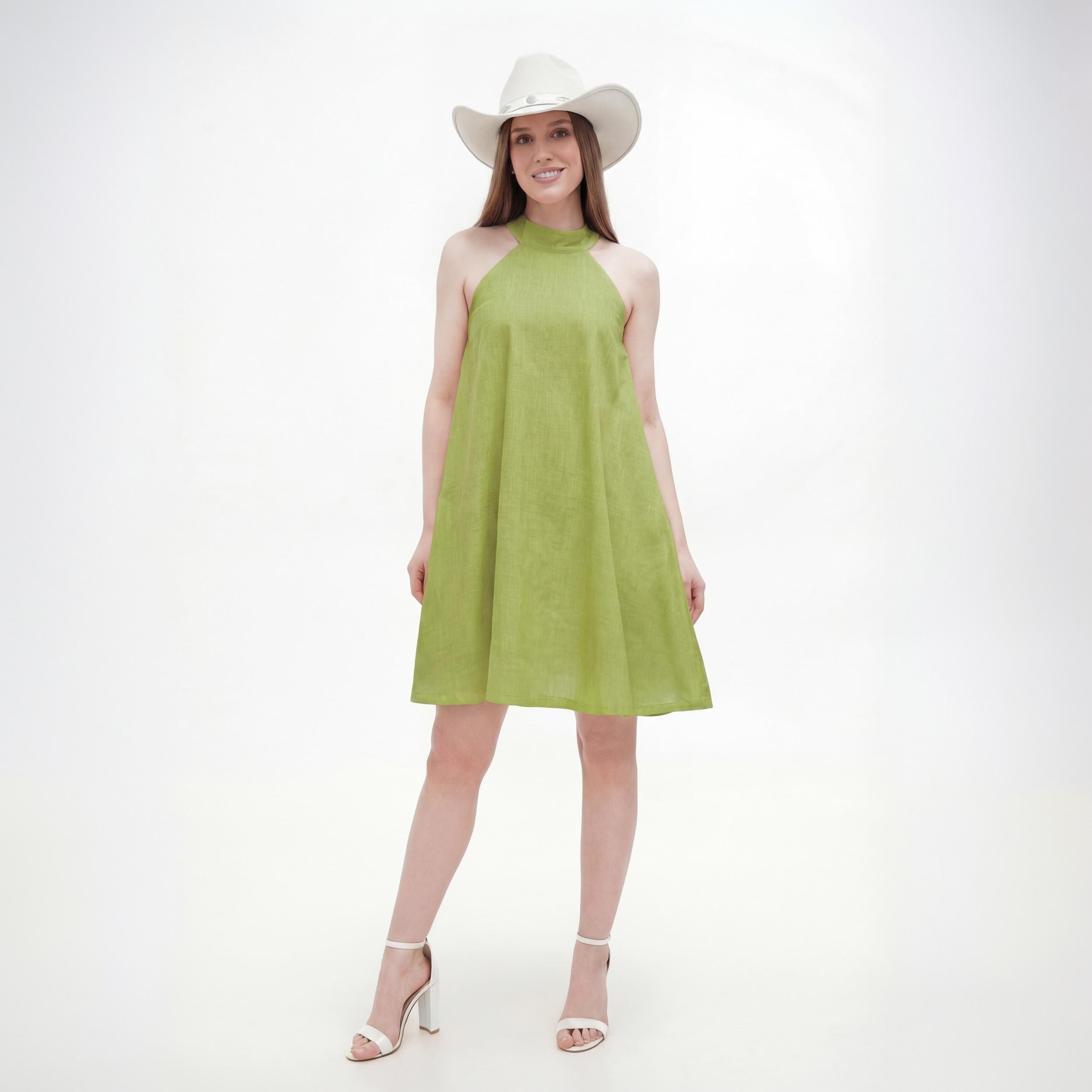 Lime Green Mini Dress - Etsy